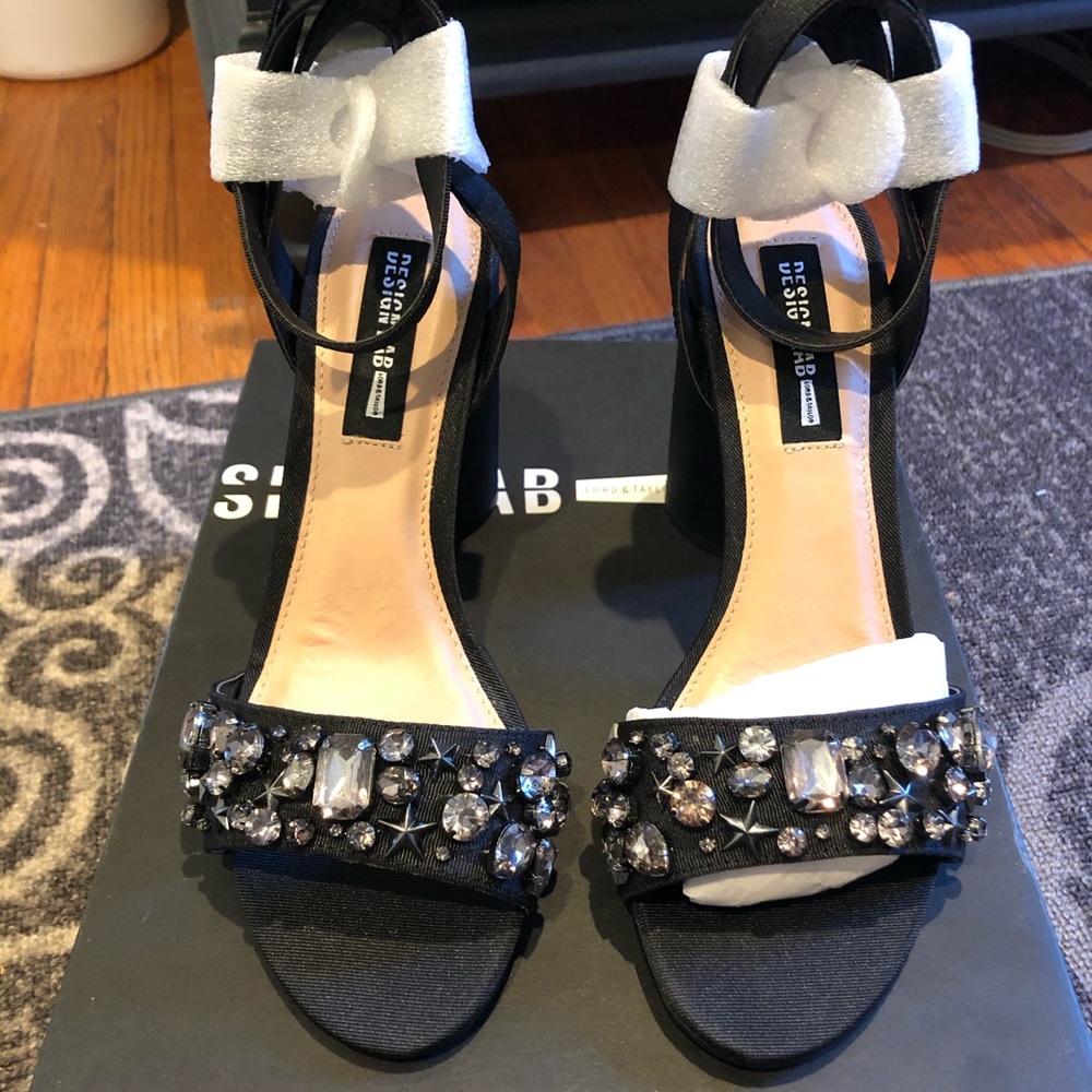 New in box black sandals